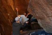 Bouldering in Hueco Tanks on 12/13/2019 with Blue Lizard Climbing and Yoga
Filename: SRM_20191213_1710330.jpg
Aperture: f/3.5
Shutter Speed: 1/250
Body: Canon EOS-1D Mark II
Lens: Canon EF 50mm f/1.8 II