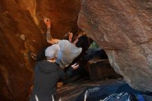 Bouldering in Hueco Tanks on 12/13/2019 with Blue Lizard Climbing and Yoga
Filename: SRM_20191213_1710331.jpg
Aperture: f/3.5
Shutter Speed: 1/250
Body: Canon EOS-1D Mark II
Lens: Canon EF 50mm f/1.8 II