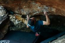 Bouldering in Hueco Tanks on 12/13/2019 with Blue Lizard Climbing and Yoga
Filename: SRM_20191213_1757190.jpg
Aperture: f/2.5
Shutter Speed: 1/250
Body: Canon EOS-1D Mark II
Lens: Canon EF 50mm f/1.8 II