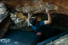Bouldering in Hueco Tanks on 12/13/2019 with Blue Lizard Climbing and Yoga
Filename: SRM_20191213_1757210.jpg
Aperture: f/2.5
Shutter Speed: 1/250
Body: Canon EOS-1D Mark II
Lens: Canon EF 50mm f/1.8 II