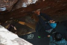 Bouldering in Hueco Tanks on 12/16/2019 with Blue Lizard Climbing and Yoga
Filename: SRM_20191216_1153140.jpg
Aperture: f/3.2
Shutter Speed: 1/250
Body: Canon EOS-1D Mark II
Lens: Canon EF 50mm f/1.8 II