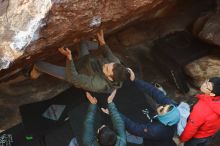Bouldering in Hueco Tanks on 12/16/2019 with Blue Lizard Climbing and Yoga
Filename: SRM_20191216_1206520.jpg
Aperture: f/3.5
Shutter Speed: 1/250
Body: Canon EOS-1D Mark II
Lens: Canon EF 50mm f/1.8 II