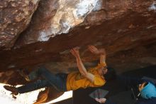 Bouldering in Hueco Tanks on 12/16/2019 with Blue Lizard Climbing and Yoga
Filename: SRM_20191216_1210120.jpg
Aperture: f/3.5
Shutter Speed: 1/250
Body: Canon EOS-1D Mark II
Lens: Canon EF 50mm f/1.8 II