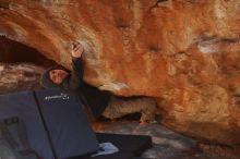 Bouldering in Hueco Tanks on 12/16/2019 with Blue Lizard Climbing and Yoga
Filename: SRM_20191216_1217020.jpg
Aperture: f/2.8
Shutter Speed: 1/250
Body: Canon EOS-1D Mark II
Lens: Canon EF 50mm f/1.8 II