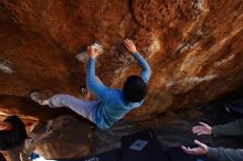 Bouldering in Hueco Tanks on 12/16/2019 with Blue Lizard Climbing and Yoga
Filename: SRM_20191216_1258040.jpg
Aperture: f/4.0
Shutter Speed: 1/250
Body: Canon EOS-1D Mark II
Lens: Canon EF 16-35mm f/2.8 L