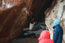 Bouldering in Hueco Tanks on 12/16/2019 with Blue Lizard Climbing and Yoga
Filename: SRM_20191216_1756210.jpg
Aperture: f/2.5
Shutter Speed: 1/250
Body: Canon EOS-1D Mark II
Lens: Canon EF 50mm f/1.8 II