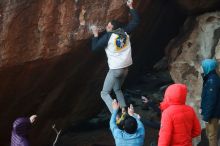 Bouldering in Hueco Tanks on 12/16/2019 with Blue Lizard Climbing and Yoga
Filename: SRM_20191216_1757030.jpg
Aperture: f/3.5
Shutter Speed: 1/250
Body: Canon EOS-1D Mark II
Lens: Canon EF 50mm f/1.8 II