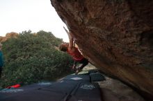 Bouldering in Hueco Tanks on 12/19/2019 with Blue Lizard Climbing and Yoga

Filename: SRM_20191219_1812150.jpg
Aperture: f/3.2
Shutter Speed: 1/250
Body: Canon EOS-1D Mark II
Lens: Canon EF 16-35mm f/2.8 L