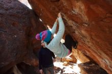 Bouldering in Hueco Tanks on 12/23/2019 with Blue Lizard Climbing and Yoga
Filename: SRM_20191223_1254580.jpg
Aperture: f/5.6
Shutter Speed: 1/250
Body: Canon EOS-1D Mark II
Lens: Canon EF 16-35mm f/2.8 L