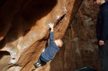 Bouldering in Hueco Tanks on 12/23/2019 with Blue Lizard Climbing and Yoga
Filename: SRM_20191223_1602280.jpg
Aperture: f/7.1
Shutter Speed: 1/250
Body: Canon EOS-1D Mark II
Lens: Canon EF 16-35mm f/2.8 L