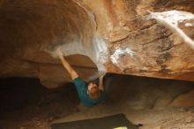 Bouldering in Hueco Tanks on 12/24/2019 with Blue Lizard Climbing and Yoga
Filename: SRM_20191224_1517520.jpg
Aperture: f/2.2
Shutter Speed: 1/250
Body: Canon EOS-1D Mark II
Lens: Canon EF 50mm f/1.8 II