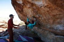 Bouldering in Hueco Tanks on 12/26/2019 with Blue Lizard Climbing and Yoga
Filename: SRM_20191226_1157060.jpg
Aperture: f/7.1
Shutter Speed: 1/320
Body: Canon EOS-1D Mark II
Lens: Canon EF 16-35mm f/2.8 L