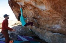 Bouldering in Hueco Tanks on 12/26/2019 with Blue Lizard Climbing and Yoga
Filename: SRM_20191226_1157180.jpg
Aperture: f/6.3
Shutter Speed: 1/320
Body: Canon EOS-1D Mark II
Lens: Canon EF 16-35mm f/2.8 L