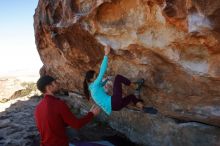 Bouldering in Hueco Tanks on 12/26/2019 with Blue Lizard Climbing and Yoga
Filename: SRM_20191226_1157270.jpg
Aperture: f/7.1
Shutter Speed: 1/320
Body: Canon EOS-1D Mark II
Lens: Canon EF 16-35mm f/2.8 L