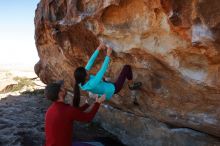Bouldering in Hueco Tanks on 12/26/2019 with Blue Lizard Climbing and Yoga
Filename: SRM_20191226_1157330.jpg
Aperture: f/7.1
Shutter Speed: 1/320
Body: Canon EOS-1D Mark II
Lens: Canon EF 16-35mm f/2.8 L