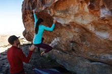 Bouldering in Hueco Tanks on 12/26/2019 with Blue Lizard Climbing and Yoga
Filename: SRM_20191226_1157430.jpg
Aperture: f/7.1
Shutter Speed: 1/320
Body: Canon EOS-1D Mark II
Lens: Canon EF 16-35mm f/2.8 L