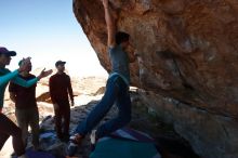 Bouldering in Hueco Tanks on 12/26/2019 with Blue Lizard Climbing and Yoga
Filename: SRM_20191226_1213001.jpg
Aperture: f/8.0
Shutter Speed: 1/320
Body: Canon EOS-1D Mark II
Lens: Canon EF 16-35mm f/2.8 L