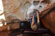 Bouldering in Hueco Tanks on 12/26/2019 with Blue Lizard Climbing and Yoga
Filename: SRM_20191226_1500250.jpg
Aperture: f/5.6
Shutter Speed: 1/250
Body: Canon EOS-1D Mark II
Lens: Canon EF 16-35mm f/2.8 L