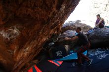 Bouldering in Hueco Tanks on 12/26/2019 with Blue Lizard Climbing and Yoga
Filename: SRM_20191226_1611210.jpg
Aperture: f/5.6
Shutter Speed: 1/250
Body: Canon EOS-1D Mark II
Lens: Canon EF 16-35mm f/2.8 L