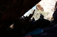 Bouldering in Hueco Tanks on 12/26/2019 with Blue Lizard Climbing and Yoga
Filename: SRM_20191226_1633340.jpg
Aperture: f/6.3
Shutter Speed: 1/250
Body: Canon EOS-1D Mark II
Lens: Canon EF 16-35mm f/2.8 L