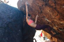 Bouldering in Hueco Tanks on 12/26/2019 with Blue Lizard Climbing and Yoga
Filename: SRM_20191226_1707520.jpg
Aperture: f/4.0
Shutter Speed: 1/320
Body: Canon EOS-1D Mark II
Lens: Canon EF 50mm f/1.8 II