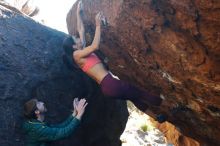 Bouldering in Hueco Tanks on 12/26/2019 with Blue Lizard Climbing and Yoga
Filename: SRM_20191226_1707580.jpg
Aperture: f/4.5
Shutter Speed: 1/320
Body: Canon EOS-1D Mark II
Lens: Canon EF 50mm f/1.8 II