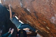 Bouldering in Hueco Tanks on 12/26/2019 with Blue Lizard Climbing and Yoga
Filename: SRM_20191226_1710270.jpg
Aperture: f/4.0
Shutter Speed: 1/320
Body: Canon EOS-1D Mark II
Lens: Canon EF 50mm f/1.8 II
