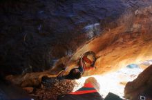 Bouldering in Hueco Tanks on 12/29/2019 with Blue Lizard Climbing and Yoga

Filename: SRM_20191229_1736400.jpg
Aperture: f/3.2
Shutter Speed: 1/250
Body: Canon EOS-1D Mark II
Lens: Canon EF 16-35mm f/2.8 L