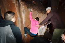 Bouldering in Hueco Tanks on 12/30/2019 with Blue Lizard Climbing and Yoga
Filename: SRM_20191230_1132570.jpg
Aperture: f/5.6
Shutter Speed: 1/250
Body: Canon EOS-1D Mark II
Lens: Canon EF 16-35mm f/2.8 L