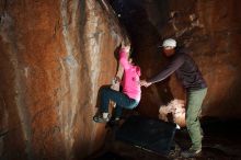 Bouldering in Hueco Tanks on 12/30/2019 with Blue Lizard Climbing and Yoga
Filename: SRM_20191230_1141310.jpg
Aperture: f/5.6
Shutter Speed: 1/250
Body: Canon EOS-1D Mark II
Lens: Canon EF 16-35mm f/2.8 L