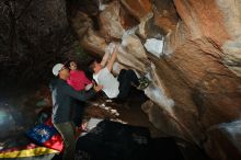Bouldering in Hueco Tanks on 12/30/2019 with Blue Lizard Climbing and Yoga
Filename: SRM_20191230_1222560.jpg
Aperture: f/8.0
Shutter Speed: 1/250
Body: Canon EOS-1D Mark II
Lens: Canon EF 16-35mm f/2.8 L