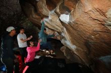 Bouldering in Hueco Tanks on 12/30/2019 with Blue Lizard Climbing and Yoga
Filename: SRM_20191230_1225350.jpg
Aperture: f/8.0
Shutter Speed: 1/250
Body: Canon EOS-1D Mark II
Lens: Canon EF 16-35mm f/2.8 L