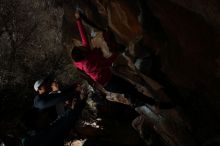 Bouldering in Hueco Tanks on 12/30/2019 with Blue Lizard Climbing and Yoga
Filename: SRM_20191230_1236410.jpg
Aperture: f/8.0
Shutter Speed: 1/250
Body: Canon EOS-1D Mark II
Lens: Canon EF 16-35mm f/2.8 L