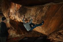 Bouldering in Hueco Tanks on 12/31/2019 with Blue Lizard Climbing and Yoga
Filename: SRM_20191231_1722130.jpg
Aperture: f/8.0
Shutter Speed: 1/250
Body: Canon EOS-1D Mark II
Lens: Canon EF 16-35mm f/2.8 L
