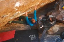 Bouldering in Hueco Tanks on 01/03/2020 with Blue Lizard Climbing and Yoga

Filename: SRM_20200103_1644440.jpg
Aperture: f/2.2
Shutter Speed: 1/320
Body: Canon EOS-1D Mark II
Lens: Canon EF 50mm f/1.8 II