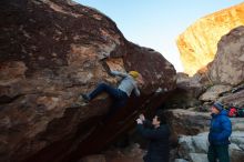 Bouldering in Hueco Tanks on 01/03/2020 with Blue Lizard Climbing and Yoga
Filename: SRM_20200103_1809490.jpg
Aperture: f/5.0
Shutter Speed: 1/250
Body: Canon EOS-1D Mark II
Lens: Canon EF 16-35mm f/2.8 L