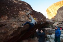 Bouldering in Hueco Tanks on 01/03/2020 with Blue Lizard Climbing and Yoga
Filename: SRM_20200103_1809510.jpg
Aperture: f/5.0
Shutter Speed: 1/250
Body: Canon EOS-1D Mark II
Lens: Canon EF 16-35mm f/2.8 L