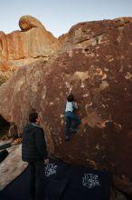 Bouldering in Hueco Tanks on 01/03/2020 with Blue Lizard Climbing and Yoga
Filename: SRM_20200103_1824430.jpg
Aperture: f/3.5
Shutter Speed: 1/200
Body: Canon EOS-1D Mark II
Lens: Canon EF 16-35mm f/2.8 L