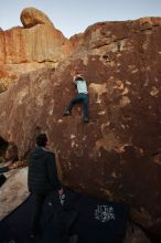 Bouldering in Hueco Tanks on 01/03/2020 with Blue Lizard Climbing and Yoga
Filename: SRM_20200103_1825130.jpg
Aperture: f/4.0
Shutter Speed: 1/200
Body: Canon EOS-1D Mark II
Lens: Canon EF 16-35mm f/2.8 L