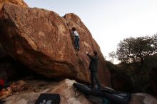 Bouldering in Hueco Tanks on 01/03/2020 with Blue Lizard Climbing and Yoga
Filename: SRM_20200103_1829320.jpg
Aperture: f/3.5
Shutter Speed: 1/125
Body: Canon EOS-1D Mark II
Lens: Canon EF 16-35mm f/2.8 L