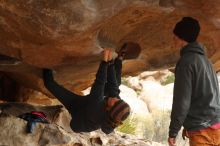 Bouldering in Hueco Tanks on 01/02/2020 with Blue Lizard Climbing and Yoga
Filename: SRM_20200102_1120570.jpg
Aperture: f/4.5
Shutter Speed: 1/250
Body: Canon EOS-1D Mark II
Lens: Canon EF 50mm f/1.8 II