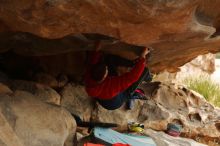 Bouldering in Hueco Tanks on 01/02/2020 with Blue Lizard Climbing and Yoga
Filename: SRM_20200102_1122360.jpg
Aperture: f/3.2
Shutter Speed: 1/250
Body: Canon EOS-1D Mark II
Lens: Canon EF 50mm f/1.8 II