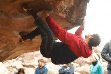 Bouldering in Hueco Tanks on 01/02/2020 with Blue Lizard Climbing and Yoga
Filename: SRM_20200102_1123100.jpg
Aperture: f/3.2
Shutter Speed: 1/250
Body: Canon EOS-1D Mark II
Lens: Canon EF 50mm f/1.8 II