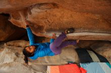 Bouldering in Hueco Tanks on 01/02/2020 with Blue Lizard Climbing and Yoga
Filename: SRM_20200102_1214590.jpg
Aperture: f/3.5
Shutter Speed: 1/250
Body: Canon EOS-1D Mark II
Lens: Canon EF 16-35mm f/2.8 L