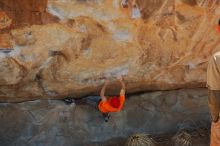 Bouldering in Hueco Tanks on 01/08/2020 with Blue Lizard Climbing and Yoga

Filename: SRM_20200108_1318470.jpg
Aperture: f/7.1
Shutter Speed: 1/500
Body: Canon EOS-1D Mark II
Lens: Canon EF 50mm f/1.8 II