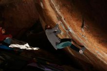 Bouldering in Hueco Tanks on 01/08/2020 with Blue Lizard Climbing and Yoga

Filename: SRM_20200108_1543330.jpg
Aperture: f/5.6
Shutter Speed: 1/250
Body: Canon EOS-1D Mark II
Lens: Canon EF 16-35mm f/2.8 L
