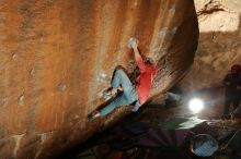 Bouldering in Hueco Tanks on 01/08/2020 with Blue Lizard Climbing and Yoga

Filename: SRM_20200108_1600070.jpg
Aperture: f/5.6
Shutter Speed: 1/250
Body: Canon EOS-1D Mark II
Lens: Canon EF 16-35mm f/2.8 L