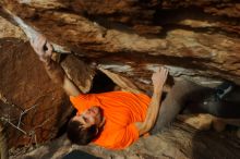 Bouldering in Hueco Tanks on 01/08/2020 with Blue Lizard Climbing and Yoga

Filename: SRM_20200108_1651050.jpg
Aperture: f/6.3
Shutter Speed: 1/400
Body: Canon EOS-1D Mark II
Lens: Canon EF 50mm f/1.8 II
