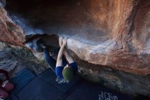 Bouldering in Hueco Tanks on 01/12/2020 with Blue Lizard Climbing and Yoga
Filename: SRM_20200112_1657560.jpg
Aperture: f/5.6
Shutter Speed: 1/250
Body: Canon EOS-1D Mark II
Lens: Canon EF 16-35mm f/2.8 L