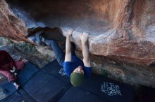 Bouldering in Hueco Tanks on 01/12/2020 with Blue Lizard Climbing and Yoga
Filename: SRM_20200112_1704030.jpg
Aperture: f/5.0
Shutter Speed: 1/250
Body: Canon EOS-1D Mark II
Lens: Canon EF 16-35mm f/2.8 L